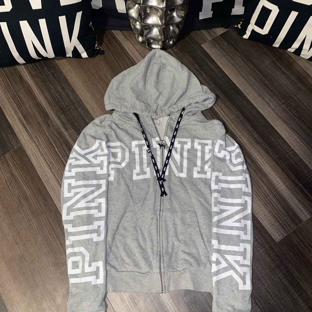 Gray PINK Hoodie